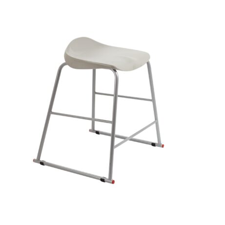 Titan Stool, Size 4, grey frame and seat, modern design with a minimalist aesthetic.