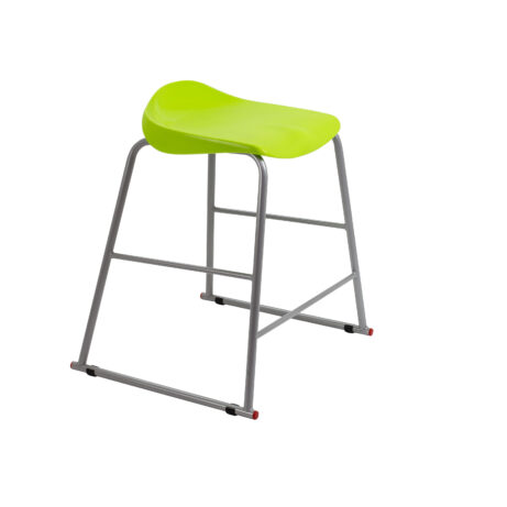 Titan Stool, Size 4, Grey frame, Lime seat. Modern design suitable for various environments.