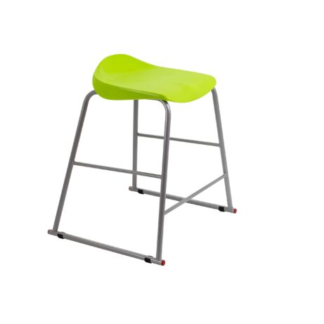 Titan Stool, Size 4, Grey frame, Lime seat. Modern design suitable for various environments.