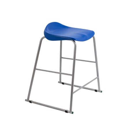 Titan Stool, Size 5, grey frame, blue seat. Modern design suitable for commercial spaces.