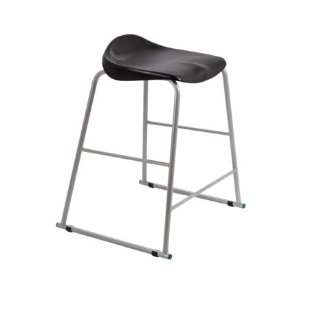 Titan Stool, Size 5, grey frame with a black seat, designed for contemporary settings.
