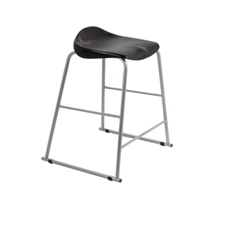 Titan Stool, Size 5, grey frame with a black seat, designed for contemporary settings.