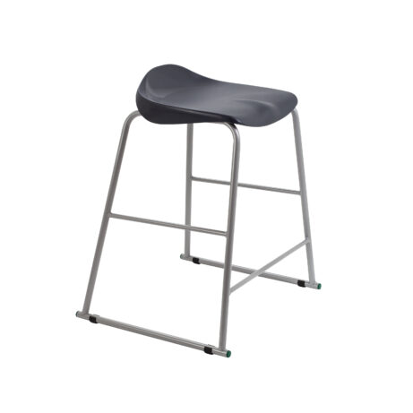 Titan Stool, Size 5, Grey frame with Charcoal seat, featuring a modern, minimalist design.