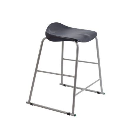 Titan Stool, Size 5, Grey frame with Charcoal seat, featuring a modern, minimalist design.