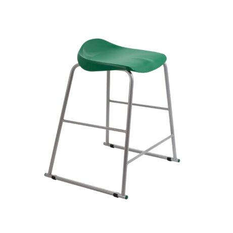 Titan Stool Size 5 with a grey frame and green seat, designed for modern commercial use.