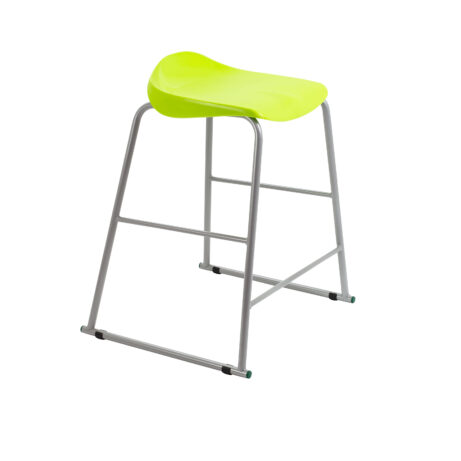 Titan Stool Size 5 with a grey frame and lime green seat. Sturdy and modern design for versatile use.