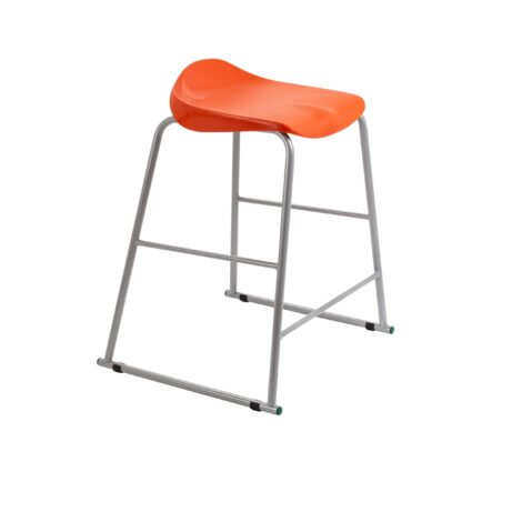 Titan Stool Size 5 with a grey frame and an orange seat. Stylish and modern design suitable for various spaces.