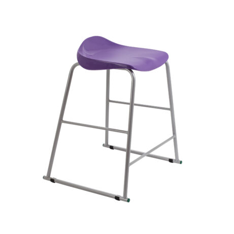 Titan Stool Size 5 with a grey frame and purple seat, featuring a modern, minimalist design.