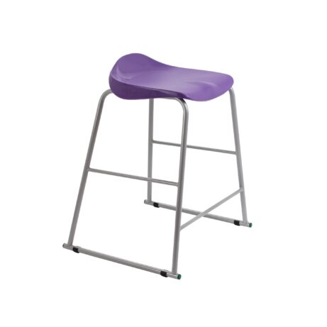 Titan Stool Size 5 with a grey frame and purple seat, featuring a modern, minimalist design.