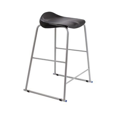 Titan Stool Size 6, with a grey frame and black seat, featuring a modern design and sturdy construction.