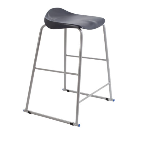 Titan Stool, Size 6, grey frame, charcoal seat, designed for modern commercial spaces.