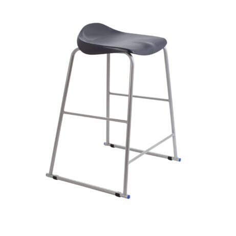 Titan Stool, Size 6, grey frame, charcoal seat, designed for modern commercial spaces.