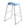 Titan Stool in blue with ergonomic design, anti-tilt base, and gray frame; stacks up to five high for easy storage.