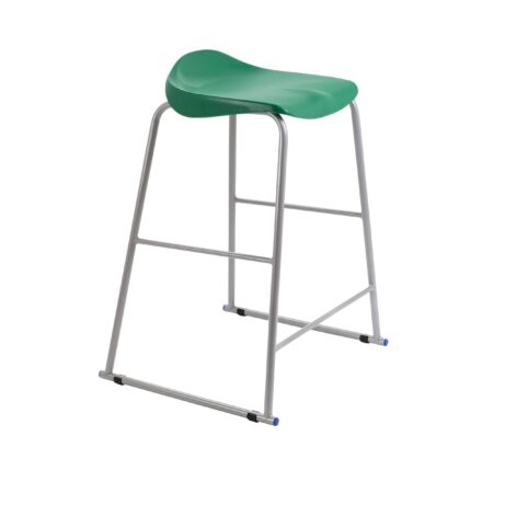 Titan Stool Size 6 with a grey frame and green seat, designed for modern commercial spaces.