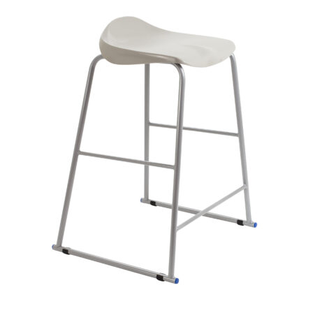 Titan Stool, Size 6, grey frame and grey seat, modern design with a minimalistic look.