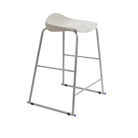 Titan Stool, Size 6, grey frame and grey seat, modern design with a minimalistic look.