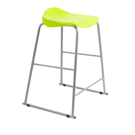 Titan Stool Size 6 with a grey frame and lime seat, featuring a modern, minimalist design.