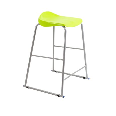 Titan Stool Size 6 with a grey frame and lime seat, featuring a modern, minimalist design.