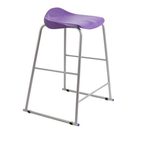 Titan Stool, Size 6, with a grey frame and a purple seat.
