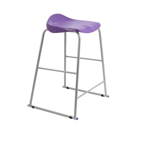 Titan Stool, Size 6, with a grey frame and a purple seat.