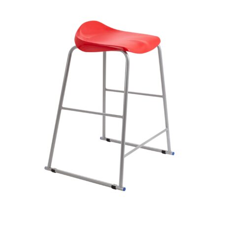 Titan Stool, Size 6, grey frame with a red seat. Ideal for commercial and office spaces.