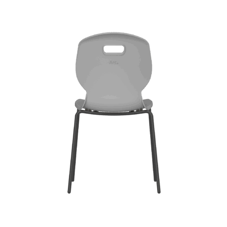 Titan Arc 4 Leg Chair in gray with ergonomic curved back and anti-tilt design, suitable for educational settings.