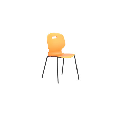 Titan Arc 4 Leg Chair, Size 6, Marigold colour with a black frame, suitable for various indoor settings.
