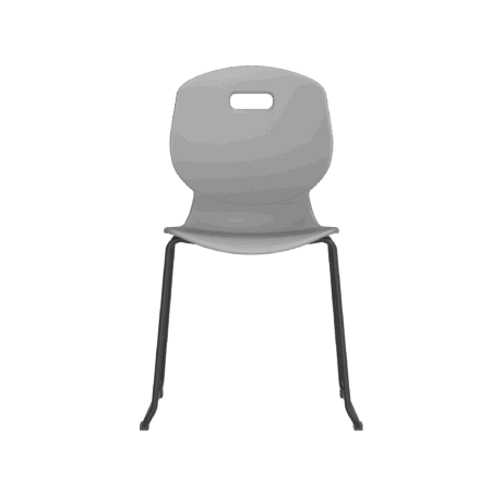 Titan Arc Skid Chair in gray with a skid-frame base, designed for educational settings and modern workspaces.