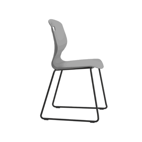 Titan Arc Skid Chair in grey, featuring a skid-frame base for stability and lightweight shell for easy reconfiguration.