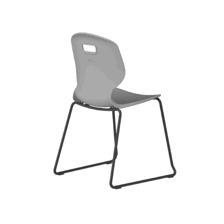 Titan Arc Skid Chair in gray with a skid-frame base, designed for educational seating and modern workspaces.