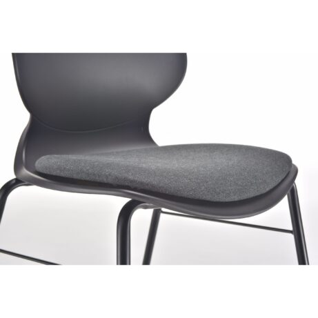 Titan Arc Seat Pad in dark grey fabric enhances chair comfort, measuring 425x410x35-35, ideal for educational seating.