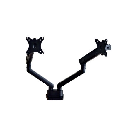 Twin Spring Assisted Monitor Arm in black color with dual adjustable arms for optimal monitor positioning.