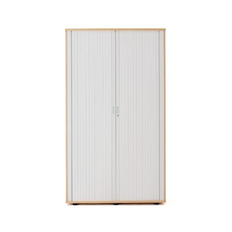 Wooden Side Opening Tambour, 1920mm high, Nova Oak finish, featuring sliding doors with a horizontal slat design.