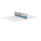 Half glazed return screen with silver frame and Unlimited Band 1 fabric in blue. Suitable for workspace division.