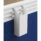 White metal pen tray attached to office partition, designed for convenient storage.