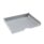Silver A4 metal paper tray with a sleek design and open front for easy access. Ideal for organizing paperwork.