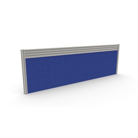 Toolrail Type 2 Toolbar Screen, 1600mm, silver frame, featuring Unlimited Band 3 blue fabric.