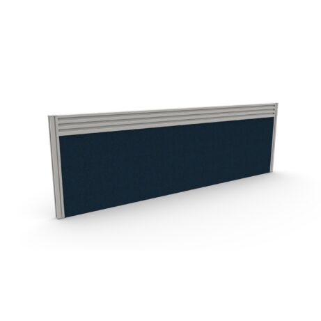 Toolrail Type 2 Toolbar Screen, 1600mm, Silver frame, Unlimited Band 4 fabric in dark blue.