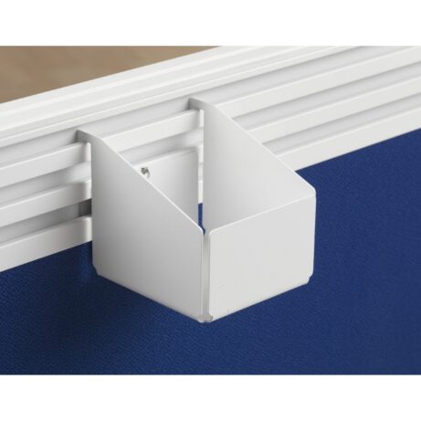 White Trinket Pot, designed to attach to partitions, featuring a sleek, modern design for office organization.