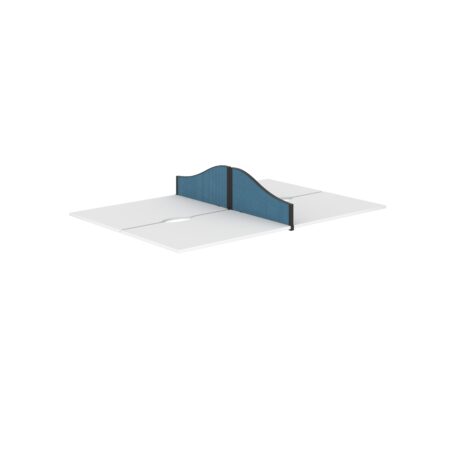 800mm Panel Type 5 Wave Return Screen with black frame and Band 1 fabric colour, designed for office dividers.