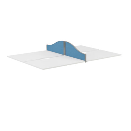 800mm Panel Type 5 Wave Return Screen, Silver Frame, Band 4 Fabric Colour, ideal for office space division.