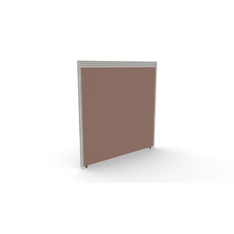Divide Type 2 Toolbar Screen, 800 x 1091 mm, silver frame, Unlimited Band 2 fabric in brown.