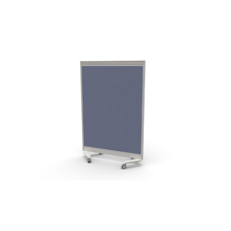 Mobile Type 2 Triple Toolrail Screen, 800 x 1500mm, silver frame, Unlimited Band 1 fabric in dark blue.