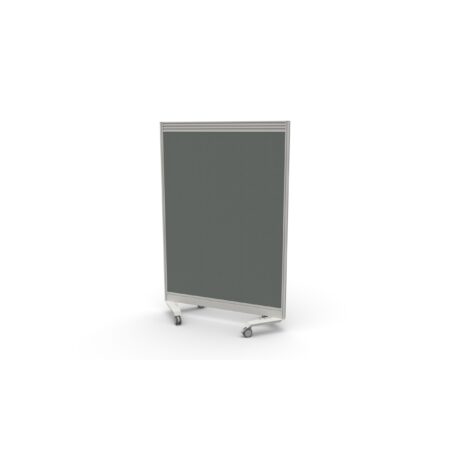 Mobile Type 2 Triple Toolrail Screen, 800x1500mm, silver frame, Unlimited Band 3 fabric in grey.