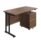 Twin Upright Rectangular Desk with Dark Walnut top and Black frame, paired with a Mobile 2 Drawer Pedestal.