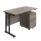 Twin Upright Rectangular Desk in Grey Oak with Black frame and Mobile 2 Drawer Pedestal, dimensions 1200x600mm.
