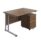 Twin Upright Rectangular Desk in Dark Walnut with Silver frame, featuring a mobile 2 drawer pedestal. Dimensions: 1200x800mm.