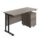 Twin Upright Rectangular Desk in Grey Oak with Black frame and mobile 2 drawer pedestal. Dimensions: 1400 x 600 mm.