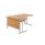 Twin Upright Left Hand Radial Desk, 1600x1200mm, Nova Oak top, Silver frame, FSC certified.