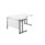 Twin Upright Left Hand Radial Desk, 1600x1200mm, white top with black frame, FSC certified.